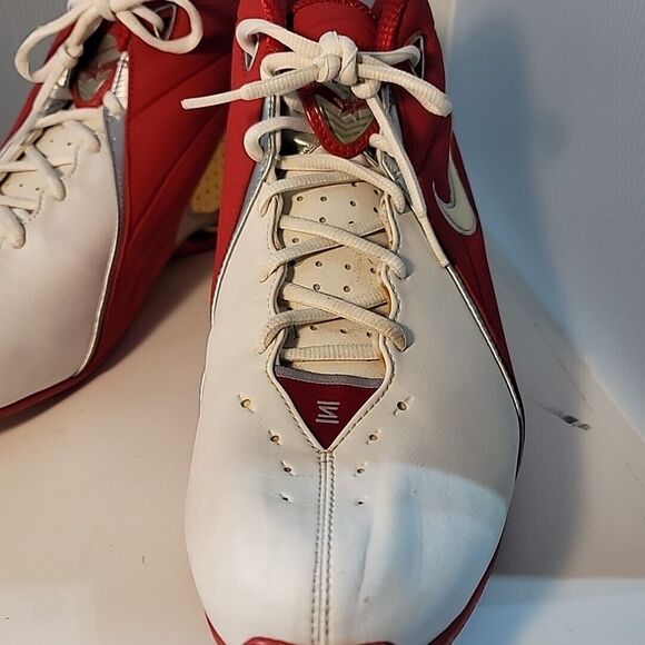 Nike Shox Zoom Air Basketball Sneakers Red White Cream #050507 LN3 SIZE 15 EUC - Picture 3 of 16